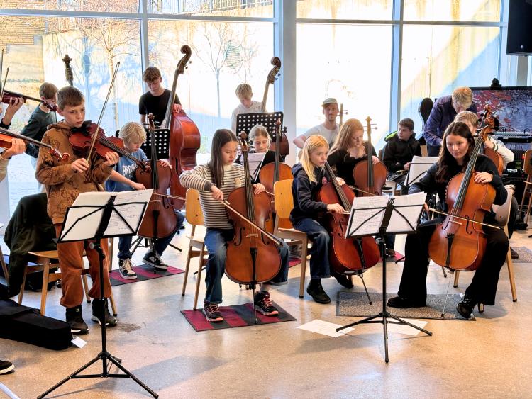 Elever spiller på Cello, bratsch og kontrabas